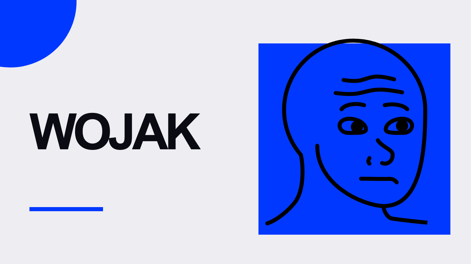 Minimal MemeMeet editorial cover reading Wojak on a warm gray field